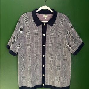 J. Crew Blue and White Sweater Shirt